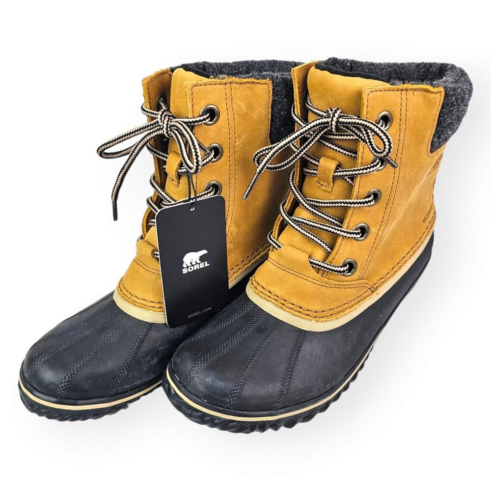 SOREL Women's Size 7.5 Slimpack II Lace Khaki Tan II Waterproof Winter Boots